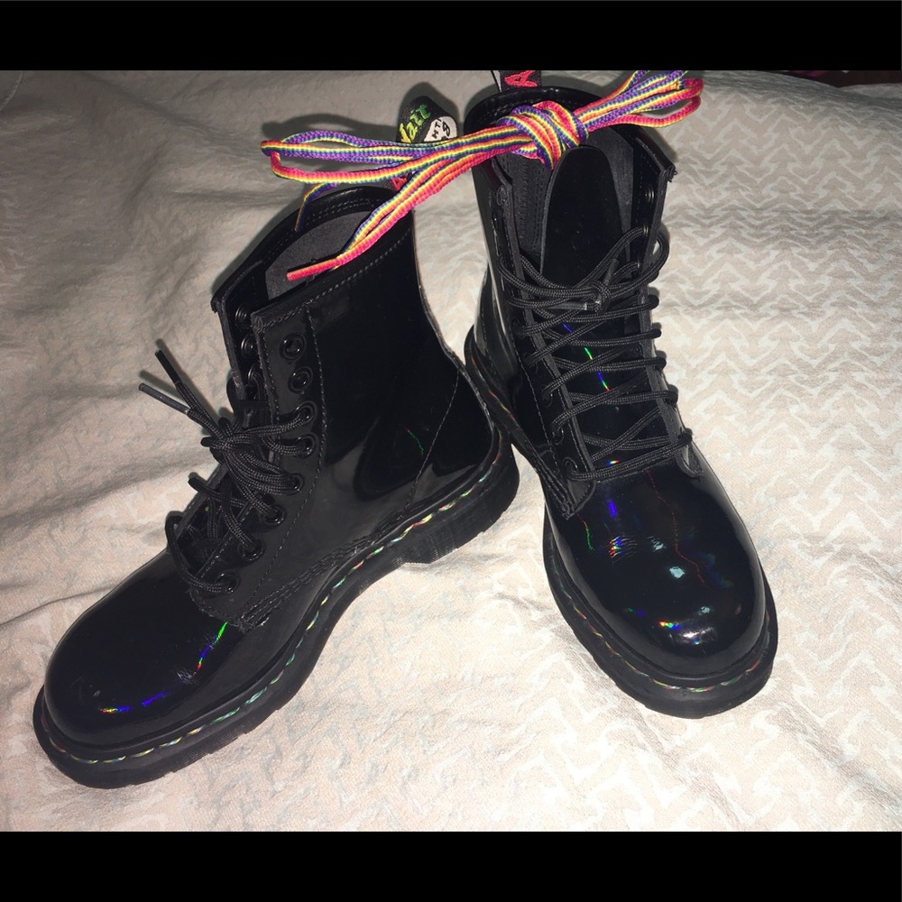 Rainbow Holographic Doc Martens